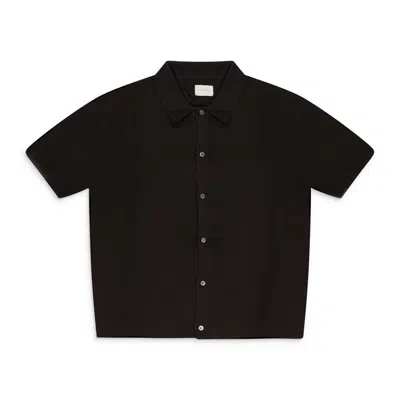 Aimé Leon Dore Brown Full Button Polo Cardigan In Black