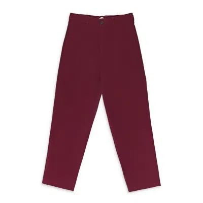AIMÉ LEON DORE BROWN GARMENT DYED DOUBLE PLEATED PANTS