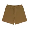 Aimé Leon Dore Brown Garment Dyed Drawstring Chino Shorts In Green