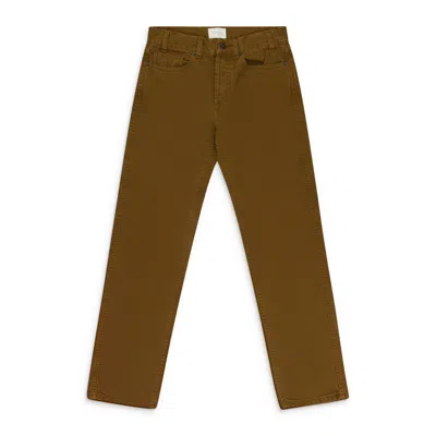 Aimé Leon Dore Brown Garment Dyed Straight Fit Denim In Gold