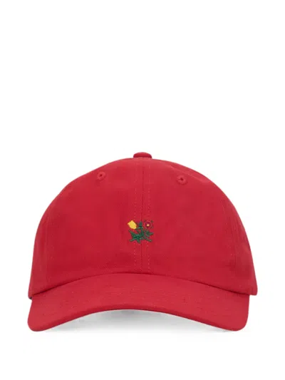 Aimé Leon Dore Brushed Crest Embroidered Cap In Red
