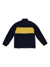 Aimé Leon Dore Navy Aran Cable Mockneck Sweater In Blue