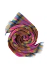 Aimé Leon Dore Pink Plaid Mohair Scarf In Brown