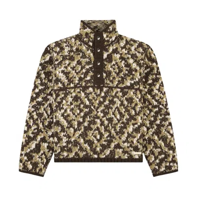 Pre-owned Aimé Leon Dore Chalet Knit Patterned Pullover 'abstract Pattern' | Tan | Men's Size Xs In Brown