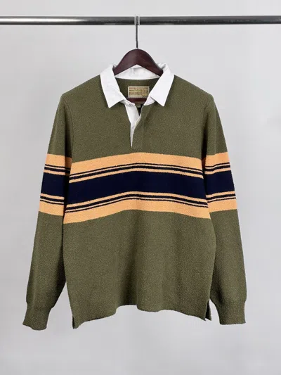 Pre-owned Aimé Leon Dore Climber Rugby Polo Shirt M In Green