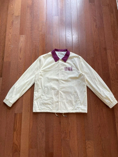 Pre-owned Aimé Leon Dore Coaches Jacket Sail Large Bosenberry In White