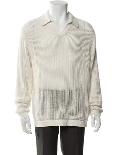 Pre-owned Aimé Leon Dore Collar Long Sleeve Polo Sweater In Neutrals
