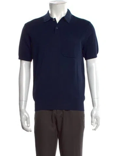 Pre-owned Aimé Leon Dore Collar Short Sleeve Polo Shirt In Blue
