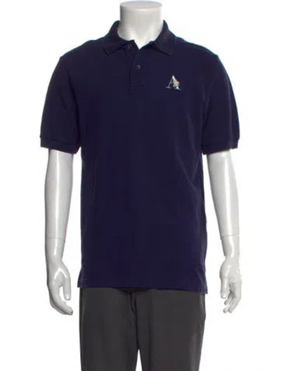 Pre-owned Aimé Leon Dore Collar Short Sleeve Polo Shirt In Blue