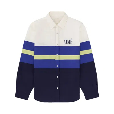 Pre-owned Aimé Leon Dore Colorblock Logo Shirt 'navy' | Blue | Men's Size S