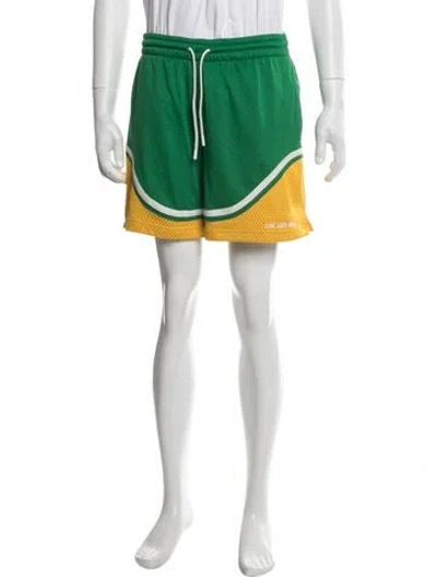 Pre-owned Aimé Leon Dore Colorblock Pattern Athletic Shorts In Green
