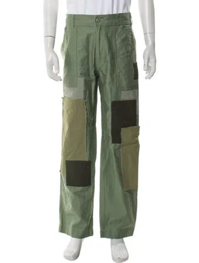 Pre-owned Aimé Leon Dore Colorblock Pattern Cargo Pants In Green