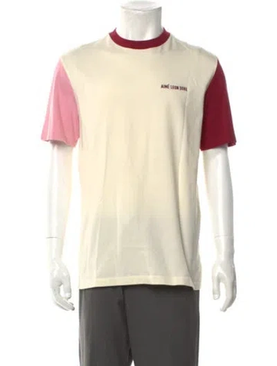 Pre-owned Aimé Leon Dore Colorblock Pattern Crew Neck T-shirt In Neutral