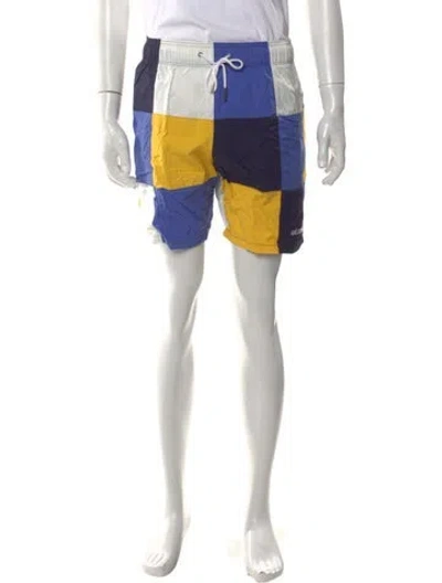 Pre-owned Aimé Leon Dore Colorblock Pattern Flat Front Shorts In Multi