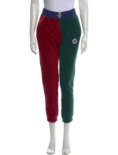 Pre-owned Aimé Leon Dore Colorblock Pattern Straight Leg Pants In Green