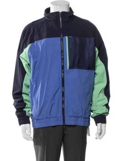 Pre-owned Aimé Leon Dore Colorblock Pattern Windbreaker In Blue
