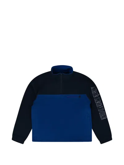 Aimé Leon Dore Colorblock Quarter-zip Sweater In Blue