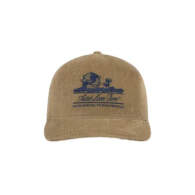 Pre-owned Aimé Leon Dore Corduroy Unisphere Hat 'twill' | Tan | Men's Size Onesize In Brown