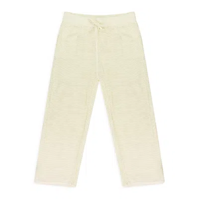 Aimé Leon Dore Cream Mesh Knit Sweatpants In Yellow