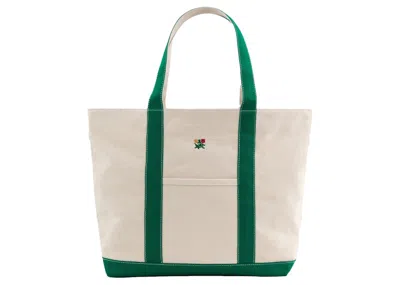 Pre-owned Aimé Leon Dore Crest Contrast Tote Bag In Cream/green