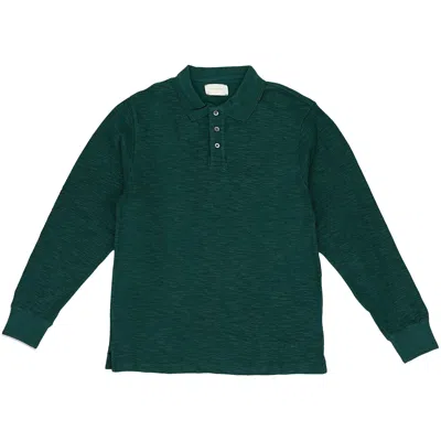 Pre-owned Aimé Leon Dore Crest Long-sleeve Polo Shirt 'green' | Men's Size M