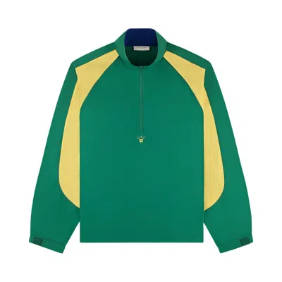 Pre-owned Aimé Leon Dore Crest Nylon Half-zip Pullover 'green Jacket' | Men's Size Xs