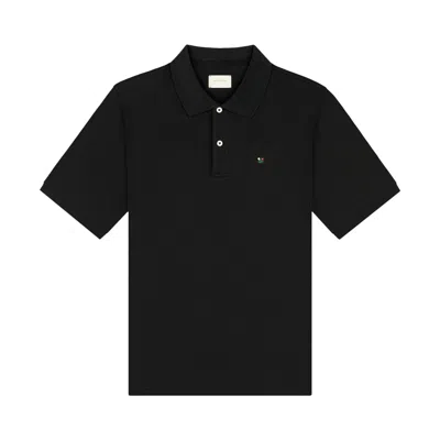 Pre-owned Aimé Leon Dore Crest Piqué Polo 'jet Black' | Men's Size L
