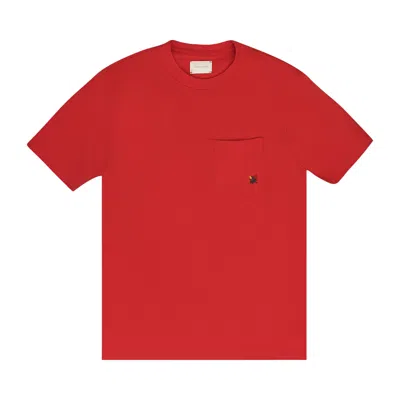 Pre-owned Aimé Leon Dore Crest Pocket T-shirt 'true Red' | Men's Size S