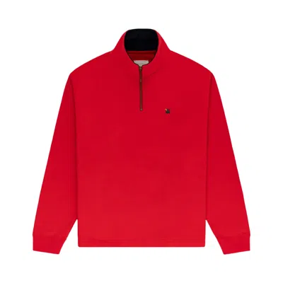 Pre-owned Aimé Leon Dore Crest Quarter Zip Pullover 'true Red' | Men's Size Xl