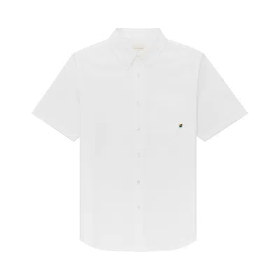 Pre-owned Aimé Leon Dore Crest Short-sleeve Oxford Shirt 'bright White' | Men's Size S