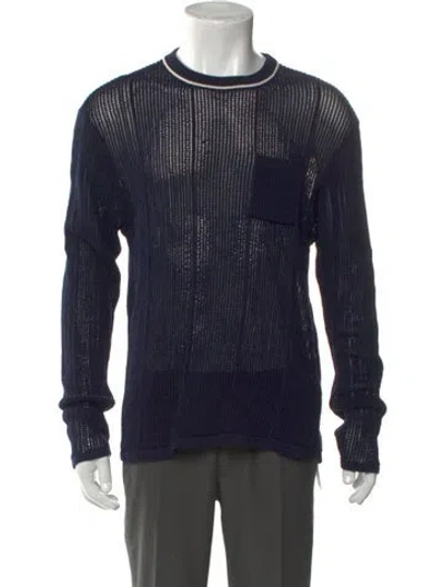 Pre-owned Aimé Leon Dore Crew Neck Long Sleeve Pullover In Blue