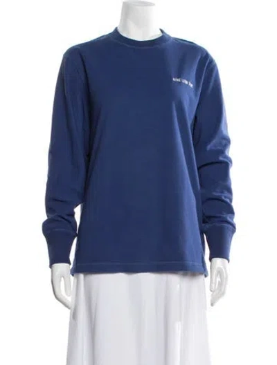 Pre-owned Aimé Leon Dore Crew Neck Long Sleeve Sweatshirt In Blue