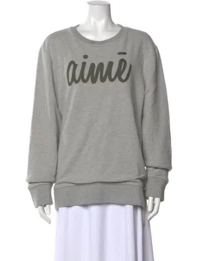 Pre-owned Aimé Leon Dore Crew Neck Long Sleeve Sweatshirt In Gray