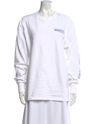 Pre-owned Aimé Leon Dore Crew Neck Long Sleeve Sweatshirt In White