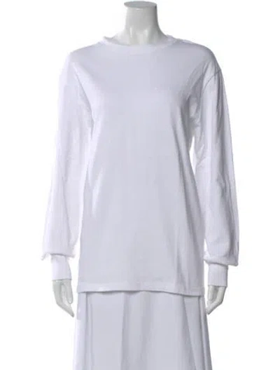 Pre-owned Aimé Leon Dore Crew Neck Long Sleeve T-shirt In White