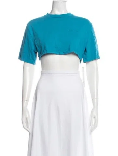 Pre-owned Aimé Leon Dore Crew Neck Short Sleeve Crop Top In Blue