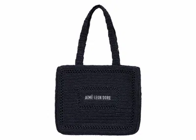 Pre-owned Aimé Leon Dore Crochet Tote Bag In Navy Blue