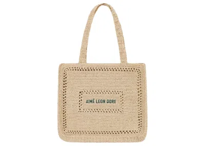 Pre-owned Aimé Leon Dore Crochet Tote In Tan