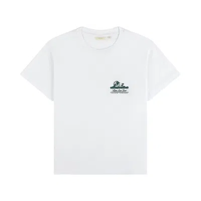 Pre-owned Aimé Leon Dore Cropped Aloe-blend Unisphere Tee 'bright White' | Women's Size L