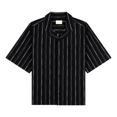 Pre-owned Aimé Leon Dore Cropped Jacquard Camp Shirt 'jet Set Multi' | Black | Men's Size Xxl