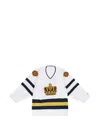Aimé Leon Dore Crown-patch Striped-details T-shirt In White