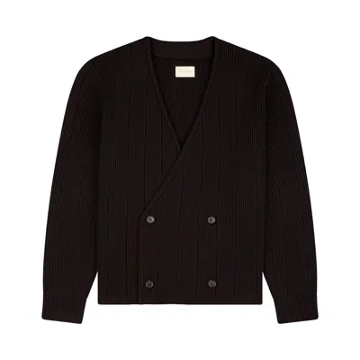 Pre-owned Aimé Leon Dore Double-breasted Merino Cardigan 'brown' | Men's Size Xs