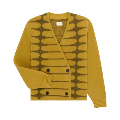 Pre-owned Aimé Leon Dore Double Breasted Mohair Cardigan 'mustard' | Yellow | Men's Size Onesize