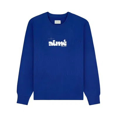 Pre-owned Aimé Leon Dore Drafting Logo Crewneck Sweatshirt 'royal Blue' | Men's Size S