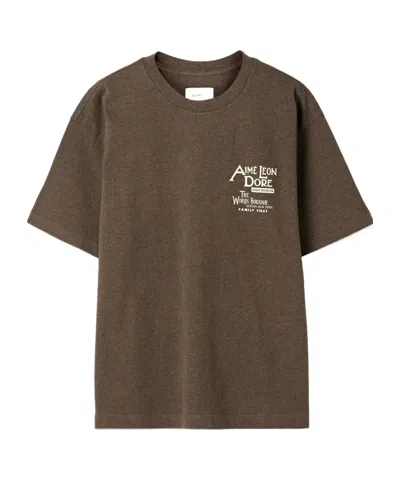 Aimé Leon Dore Dynasty Printed Cotton-jerseyyt-shirt In Brown
