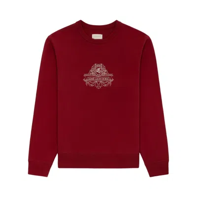 Pre-owned Aimé Leon Dore Emblem Logo Crewneck Sweatshirt 'merlot' | Red | Men's Size Xs