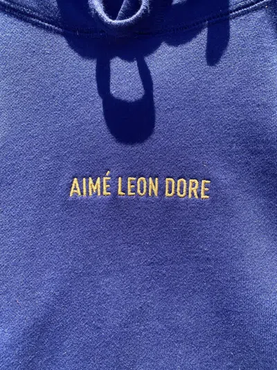 Pre-owned Aimé Leon Dore Embroided Hoodie In Blue