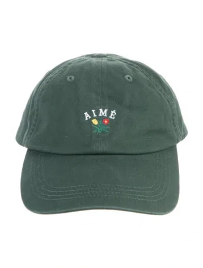 Pre-owned Aimé Leon Dore Embroidered Canvas Baseball Cap In Green