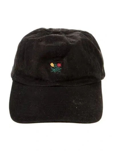 Pre-owned Aimé Leon Dore Embroidered Flower Baseball Cap In Black