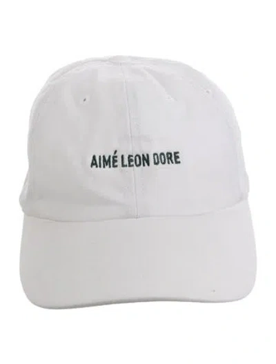 Pre-owned Aimé Leon Dore Embroidered Logo Baseball Cap In White